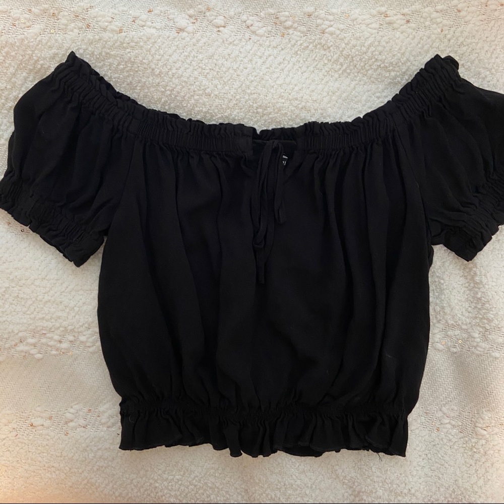 Black off the shoulder top
